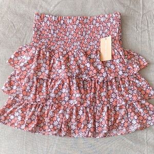 MICHAEL Kors Tiered Ruffle floral skirt